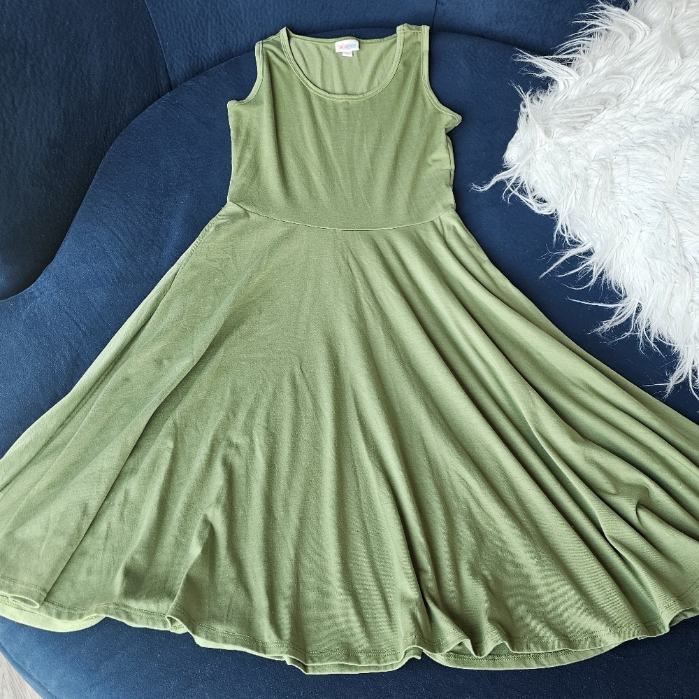 LuLaRoe Nicki Sage Green Sleeveless Dress